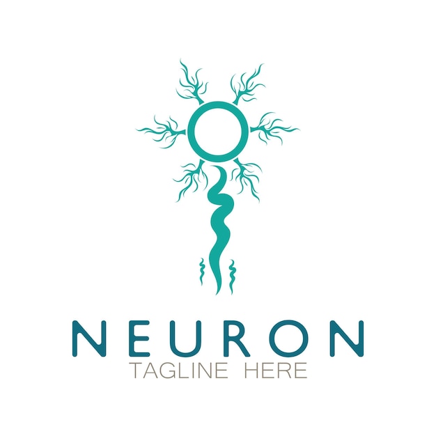 Neuron logo or nerve cell logo designmolecule logo illustration template icon with vector concept