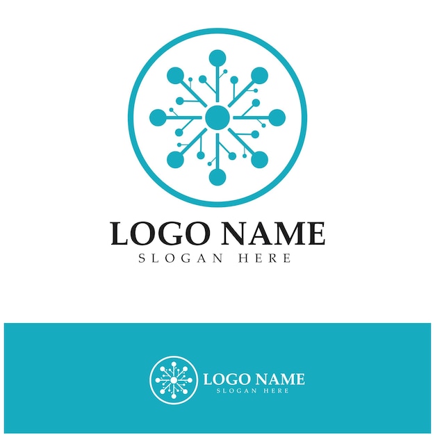 Neuron logo or nerve cell logo designmolecule logo illustration template icon with vector concept