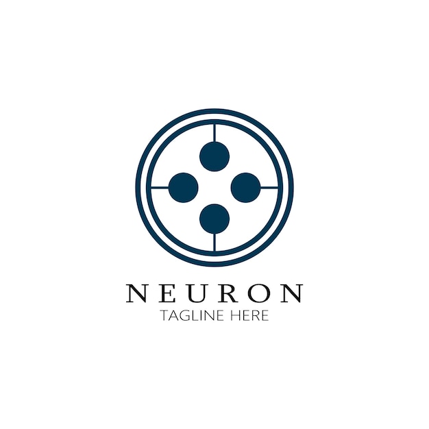 Neuron logo or nerve cell logo designmolecule logo illustration template icon with vector concept