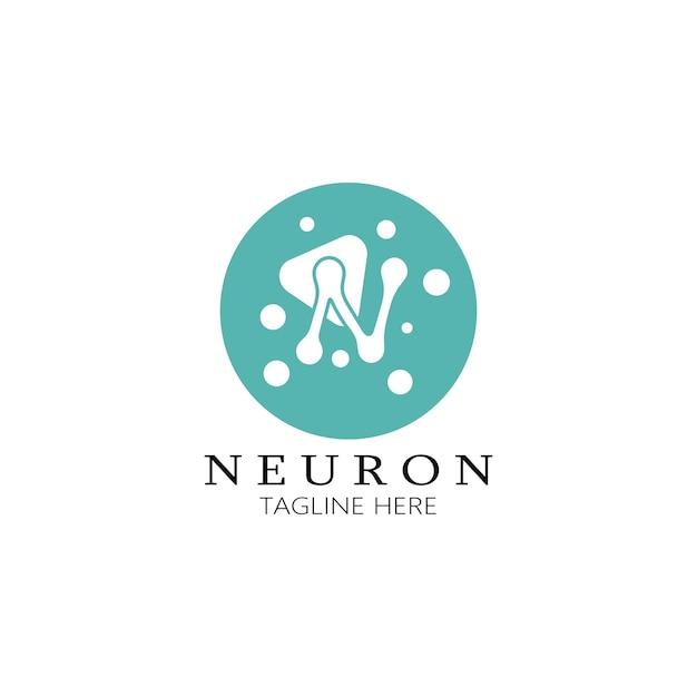 Neuron logo or nerve cell logo designmolecule logo illustration template icon with vector concept