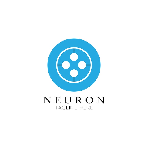 Neuron logo or nerve cell logo designmolecule logo illustration template icon with vector concept