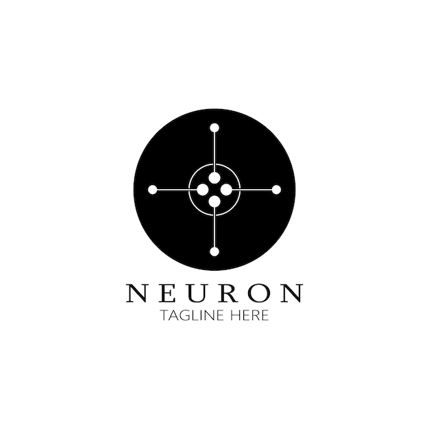 Neuron logo or nerve cell logo designmolecule logo illustration template icon with vector concept