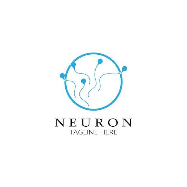 Neuron logo or nerve cell logo designmolecule logo illustration template icon with vector concept