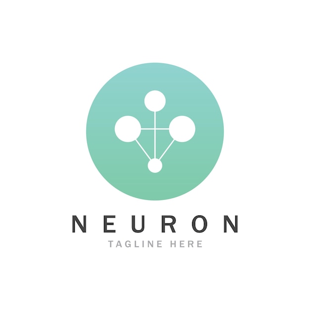 Neuron logo or nerve cell logo designmolecule logo illustration template icon with vector concept