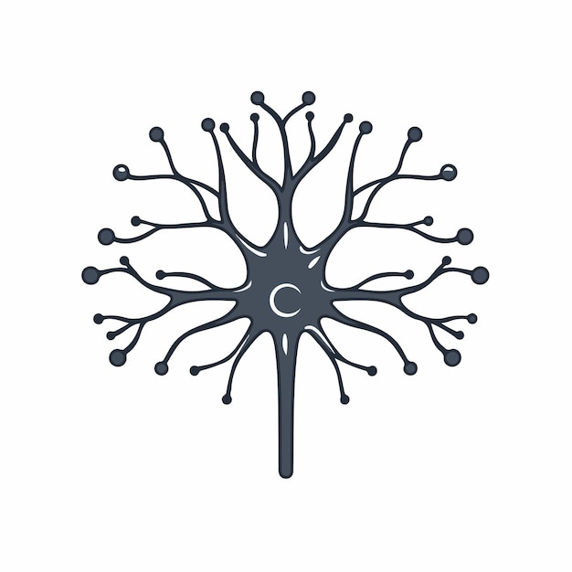 Neuron Nerve Line Icon in Simple Outline Style for Medical Designs