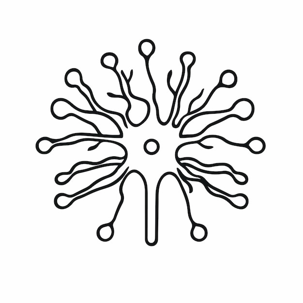 Vector neuron nerve line icon in simple outline style for medical designs