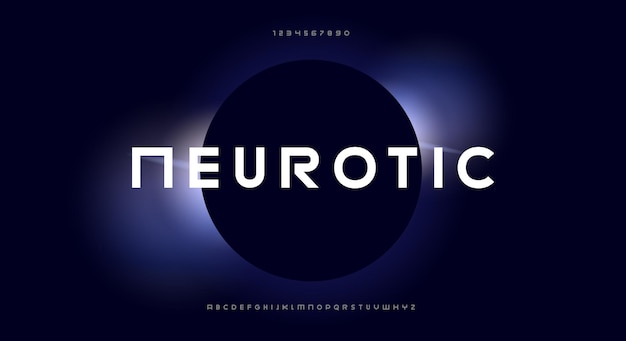 Neurotic a futuristic modern minimalist font vector typeface design