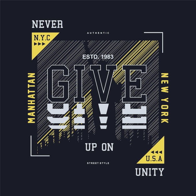 never give up striped abstract graphic vector illustration