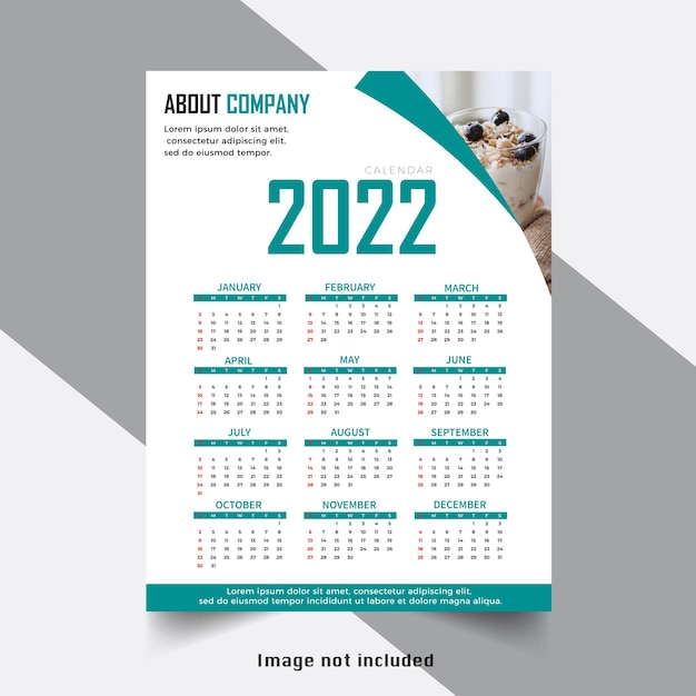 New 2022  year calendar design template