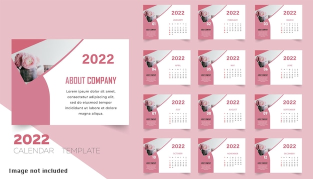 New  2022 year desk calendar template for corporate business company