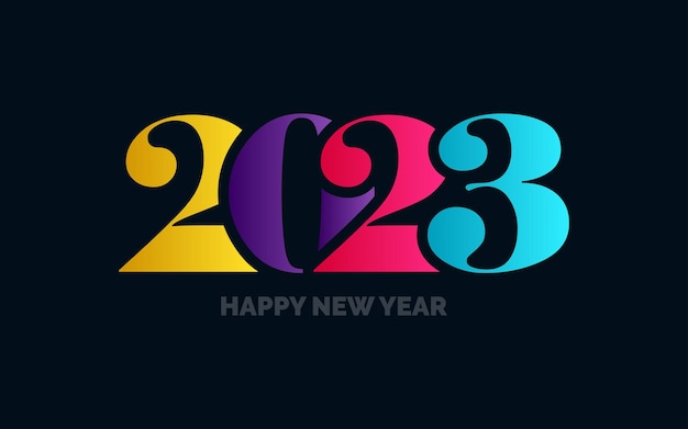 New 2023 Year typography design 2023 numbers logotype illustration Vector illustration