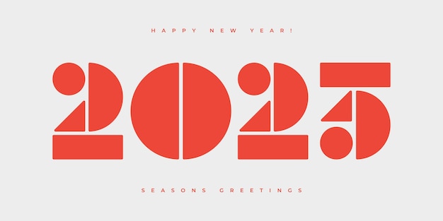 New 2023 Year typography design. Modern geometric composition. Vector illustration.