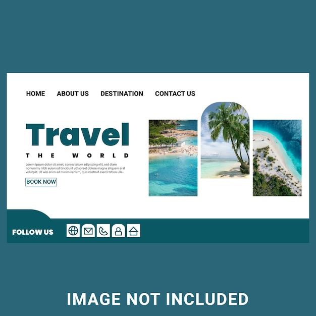 New adventures landing page template. Travel to world. Road trip. Tourism.