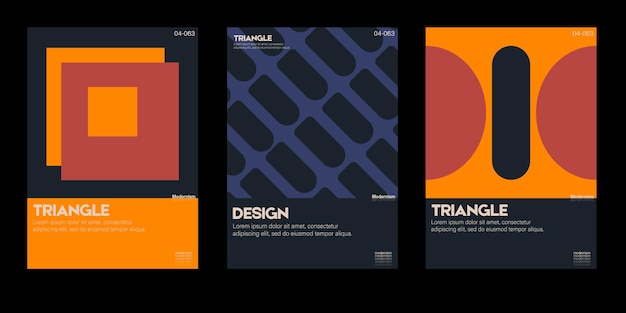 New aesthetics of modernism in poster design vector cards Brutalism inspired graphics Great for branding presentation