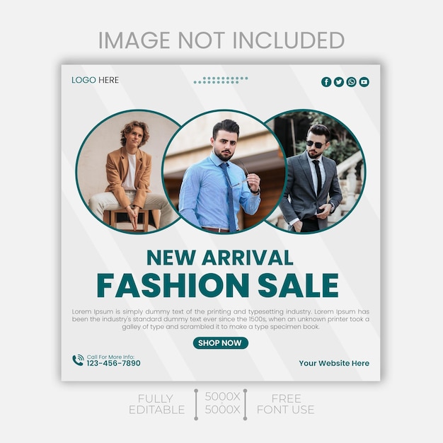 New arrival fashion sale social media or instagram post design template