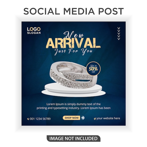 New arrival jewelry social media banner post