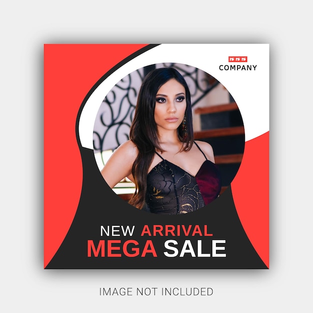 New arrival mega fashion sale social media and instagram post template