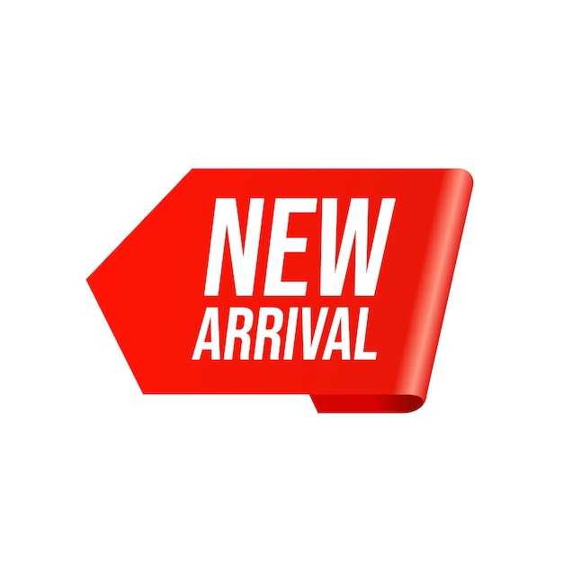 New Arrival red sticker tag isolated on white background