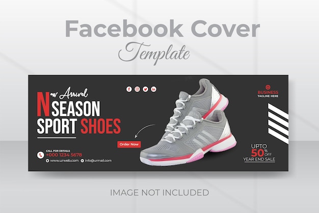 New arrival seasonal shoes sale social media facebook cover template