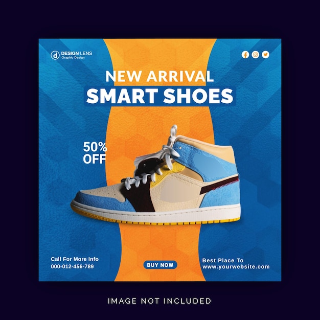 New Arrival Smart Shoes Editable Instagram Banner Social Media Post Template