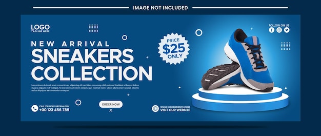 New Arrival Sneakers Collection social media banner template design