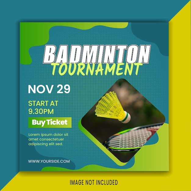 Vector new badminton sport banner social media post template