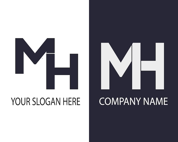 Vector new best mh creative initial latter logomh abstractmh latter vector designmh monogram logo design