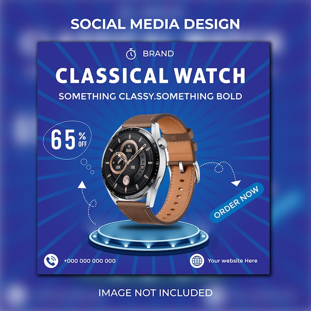 New best selling watch social media Instagram post template premium Vector