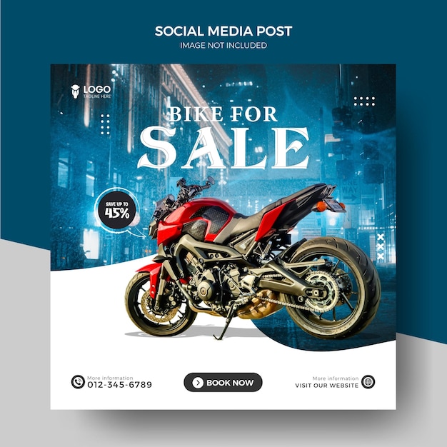 New Bike, Motorcycle Sales banner social media post Bike post, Bike social media, Bike promotion