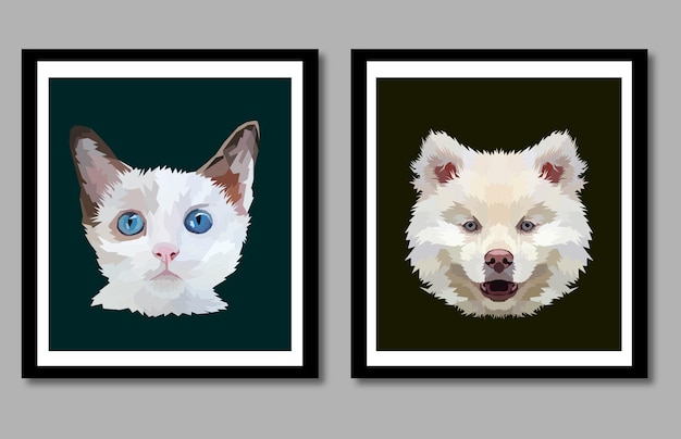 new collection pet pop art portrait in frame