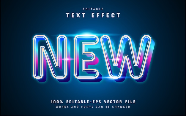 New colorful glowing line text effect