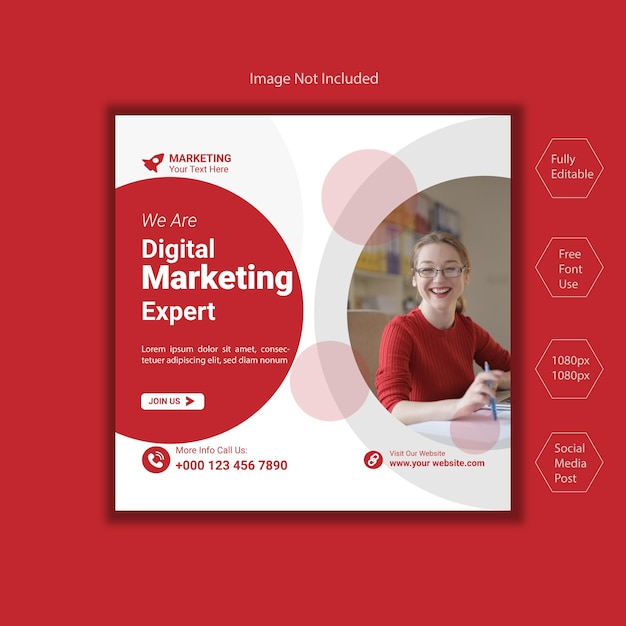 new corporate digital marketing expert and social media post template