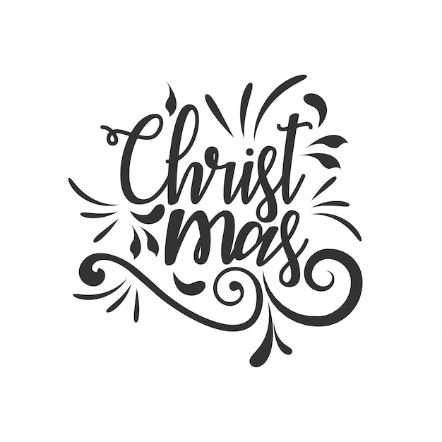 New Creative Christmas flat typography on whtie background