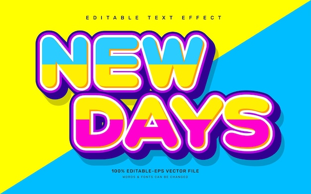 New Days editable text effect template