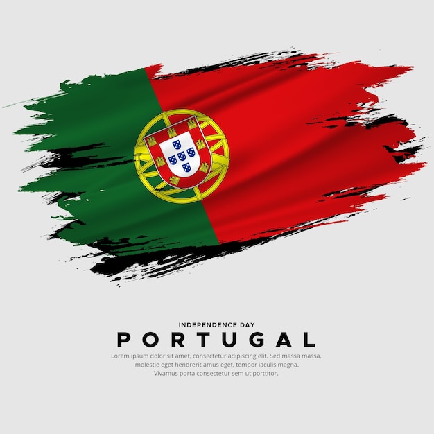 New design of Portugal independence day vector Portugal flag with abstract brush vector