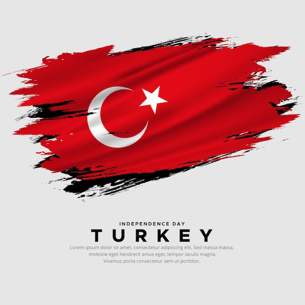 New design of Turkey independence day vector Turkey flag with abstract brush vector