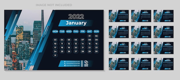 New Desk Calendar 2022 Template Design