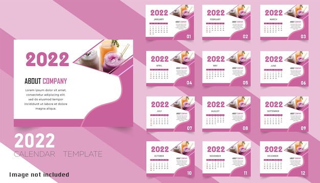 New desk Calendar design 2022 template