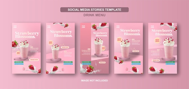 new drink menu social media stories post template