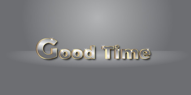 New editable bold good time 3d text effect