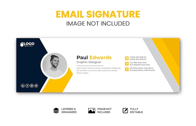 New email footer and social media cover email signature Premium Vector