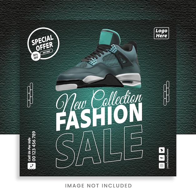 New Exclusive collection fashion sale social media  post template