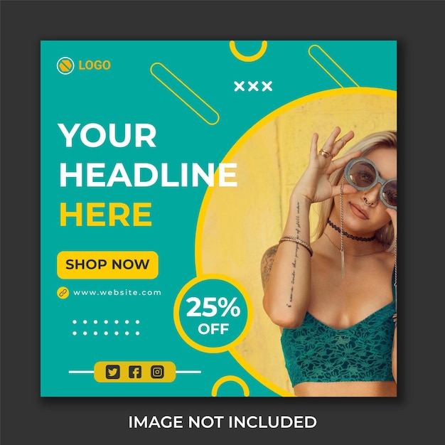 New fashion sale instagram post and social media banner template Free Vector