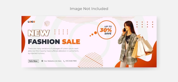 New Fashion sale minimal corporate social media facebook cover banner discount template