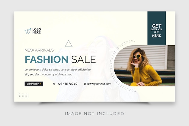 New fashion Sale Offer Promotional Web Banner Template Design for Social Media