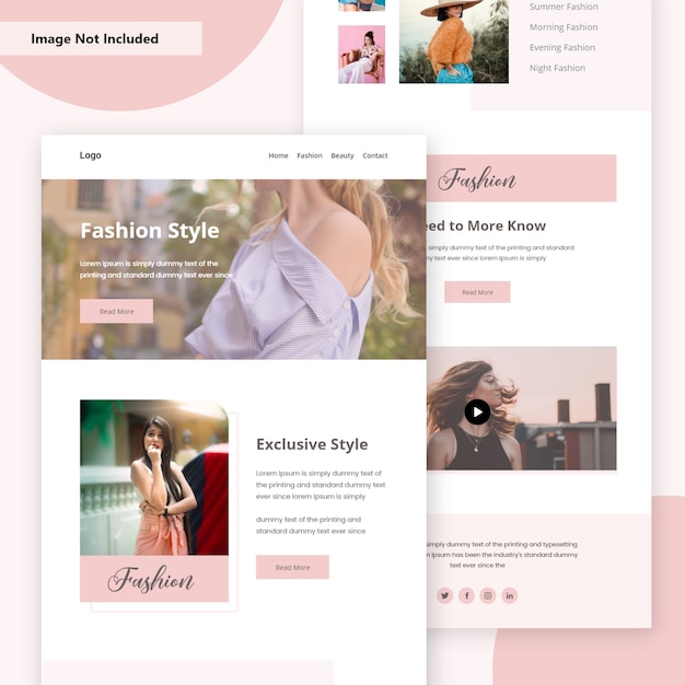 New fashion style sale web landing page Premium template