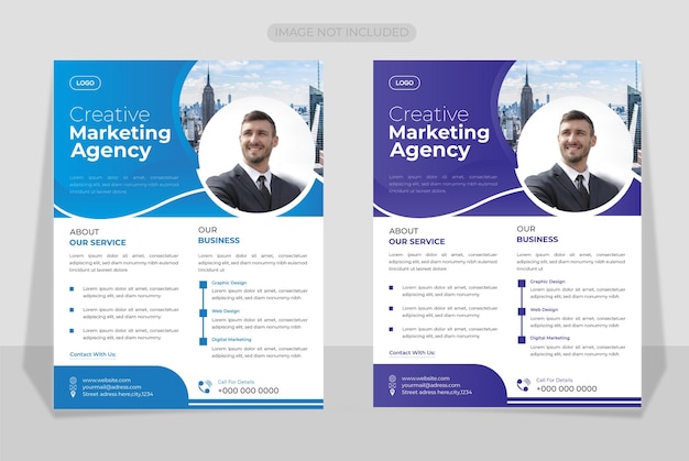 new flyer brochure design template for corporate modern business agency