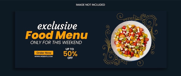 Vector new food facebook cover design restaurant menu social media template