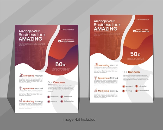 New free vector corporate multipurpose flyer design template and brochure cover page design