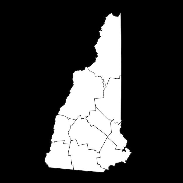 New Hampshire state map with counties Vector illustration